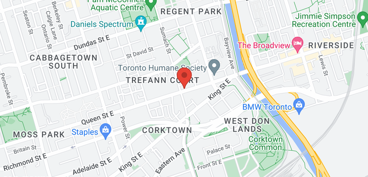 map of 508 QUEEN ST E